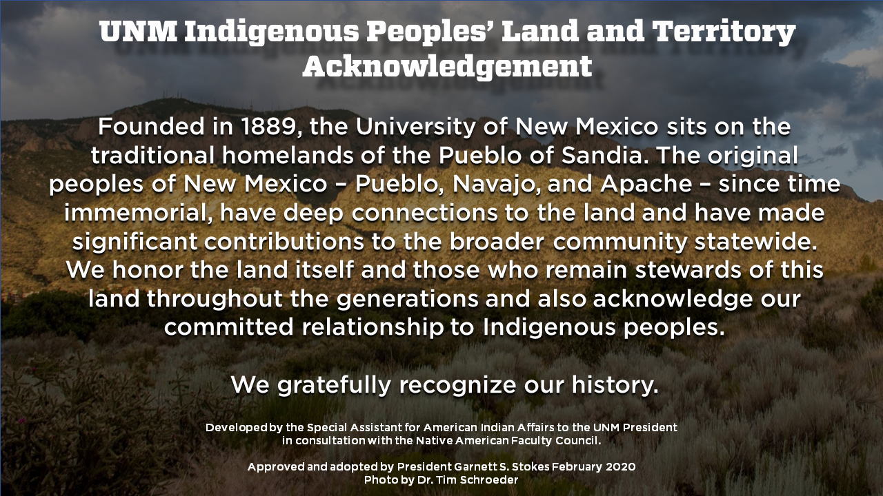 Native land deals acknowledgement example